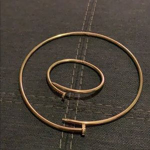 Nailed it choker and bracelet.